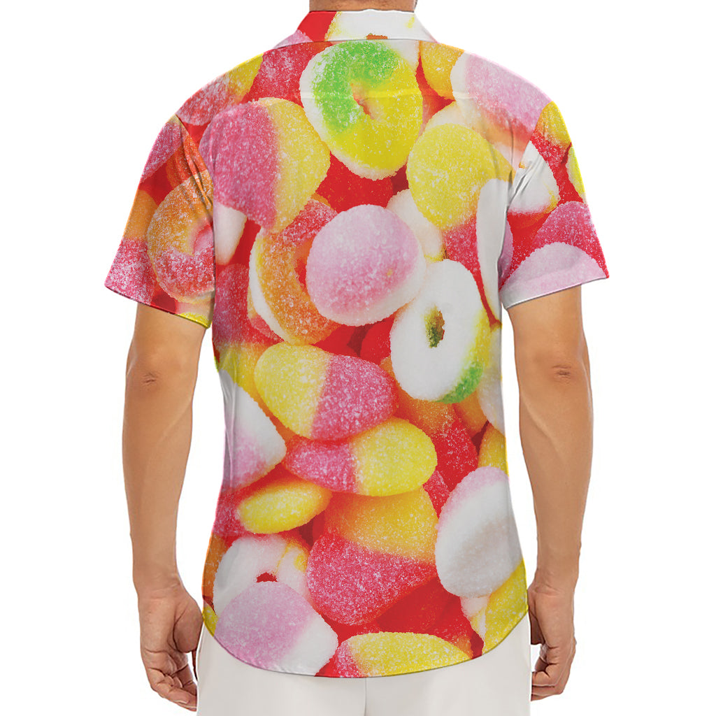 Sweet Gummy Print Men's Deep V-Neck Shirt