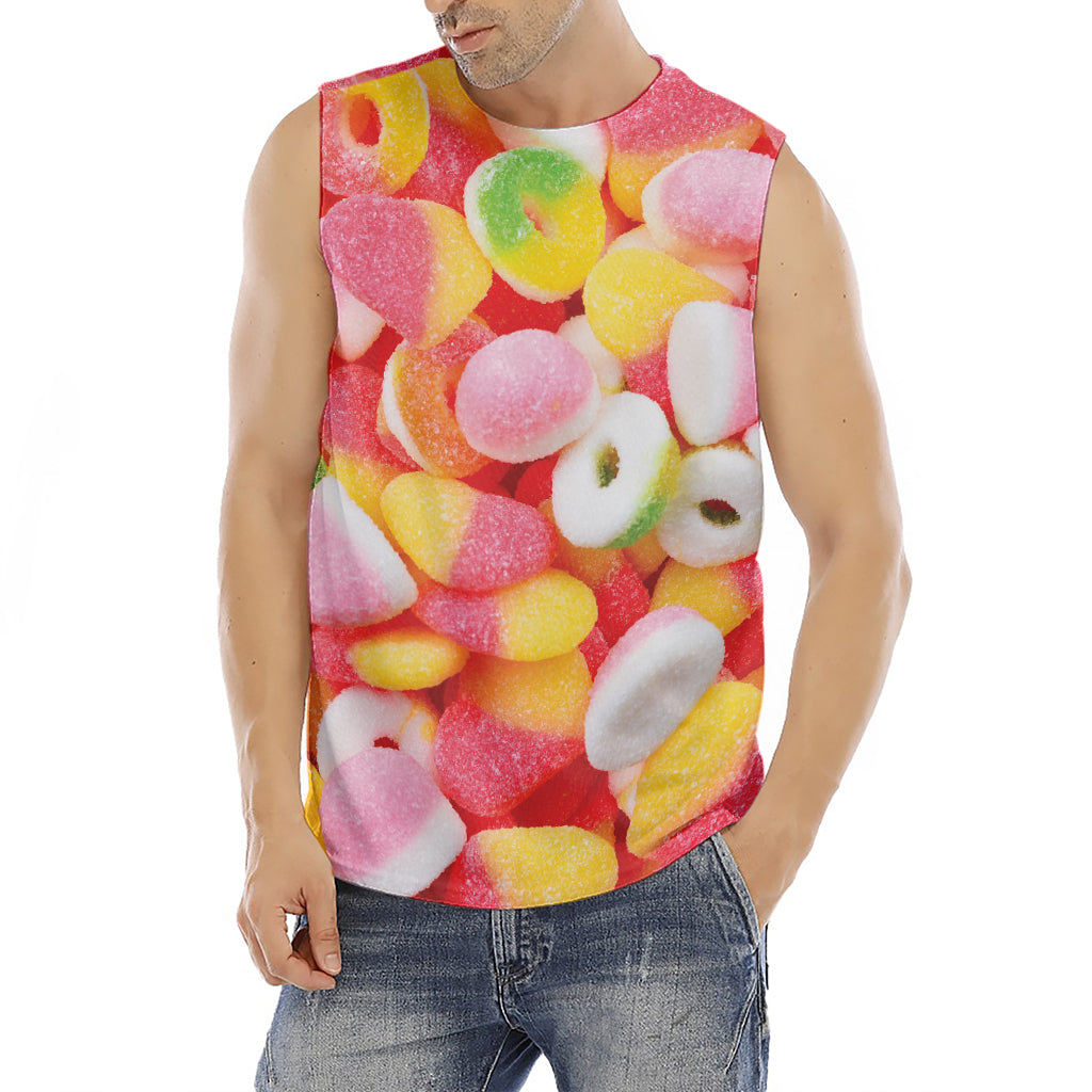 Sweet Gummy Print Men's Fitness Tank Top