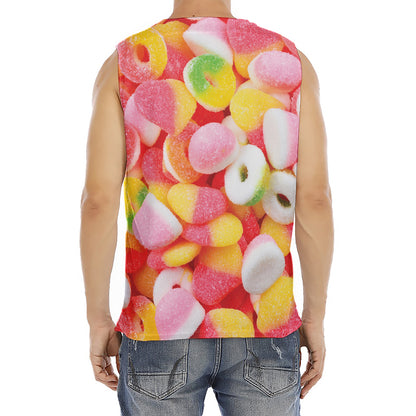 Sweet Gummy Print Men's Fitness Tank Top
