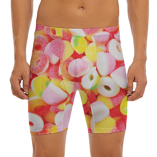 Sweet Gummy Print Men's Long Boxer Briefs