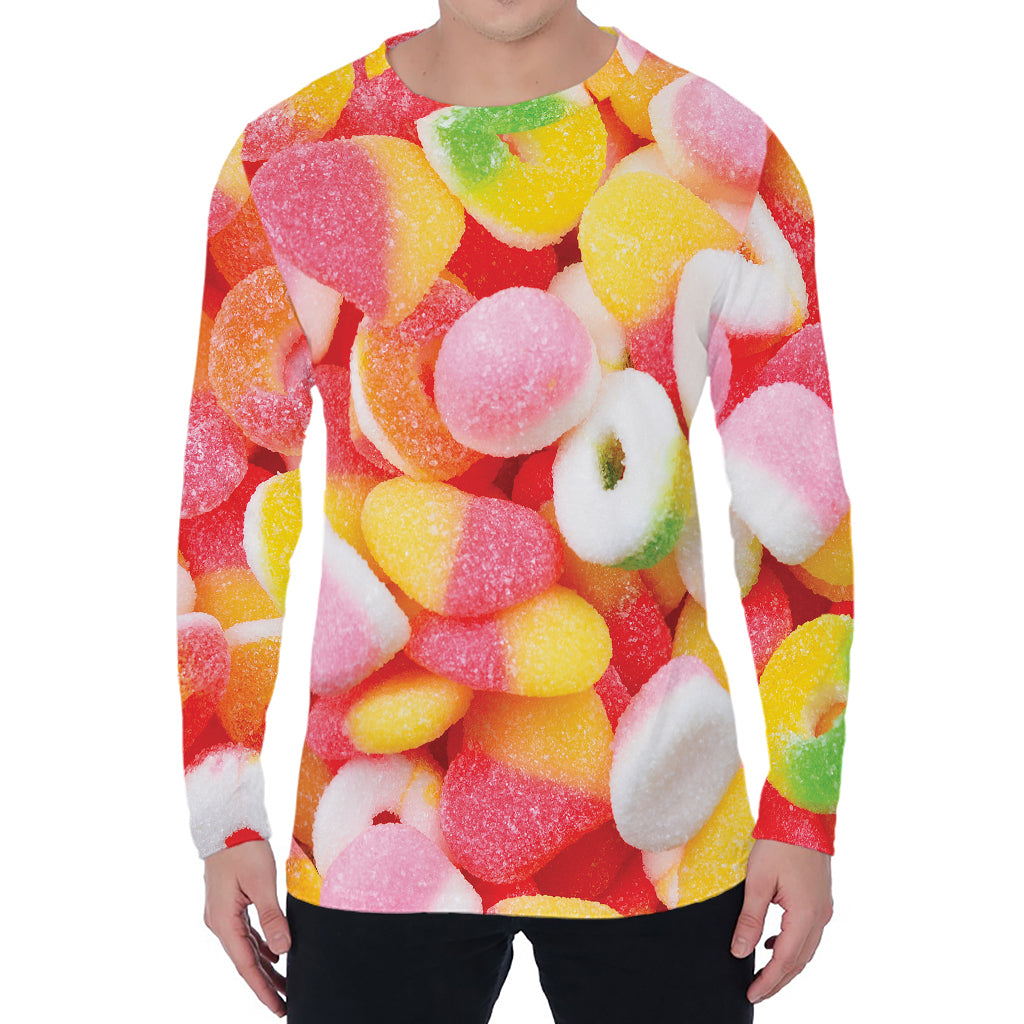 Sweet Gummy Print Men's Long Sleeve T-Shirt