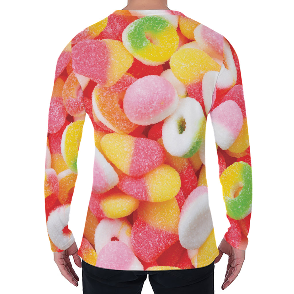 Sweet Gummy Print Men's Long Sleeve T-Shirt