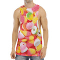 Sweet Gummy Print Men's Muscle Tank Top