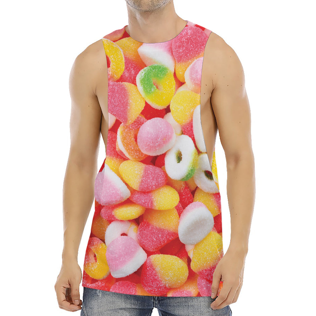 Sweet Gummy Print Men's Muscle Tank Top