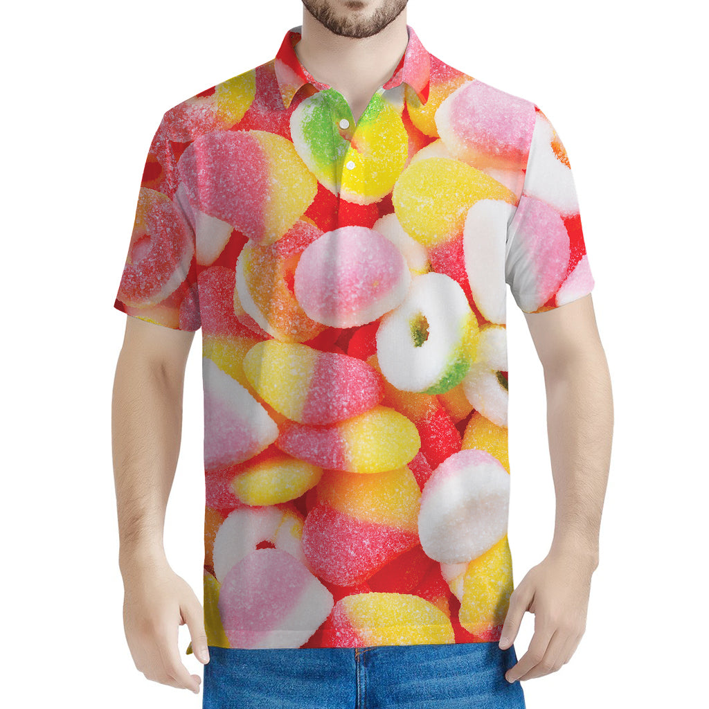 Sweet Gummy Print Men's Polo Shirt