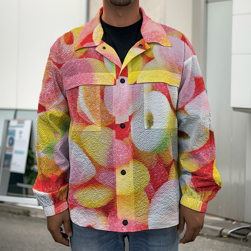 Sweet Gummy Print Men's Shirt Jacket