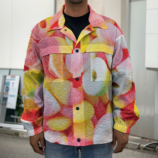 Sweet Gummy Print Men's Shirt Jacket