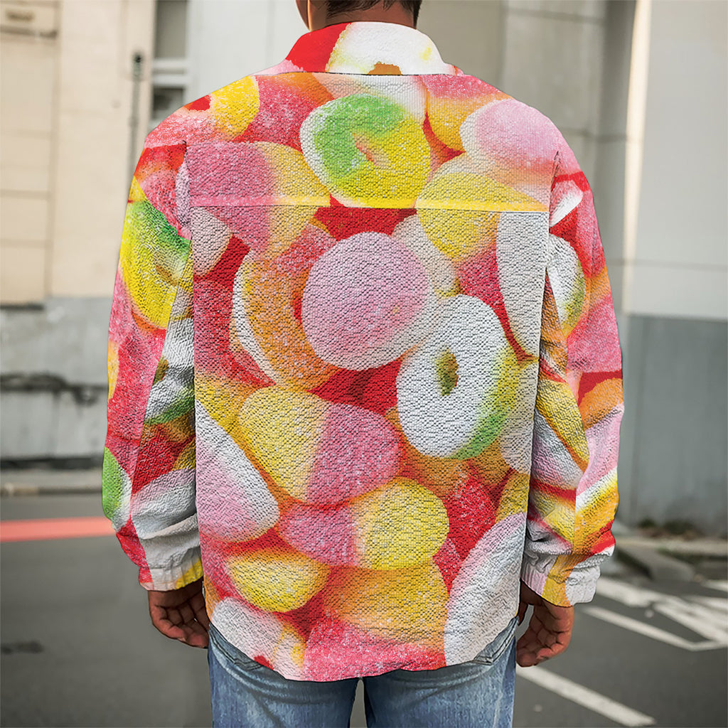 Sweet Gummy Print Men's Shirt Jacket