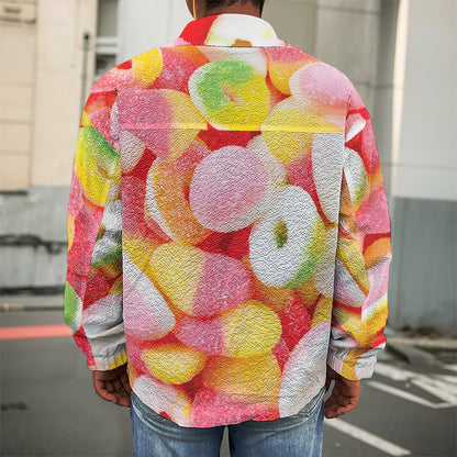 Sweet Gummy Print Men's Shirt Jacket