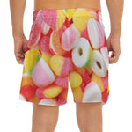 Sweet Gummy Print Men's Split Running Shorts