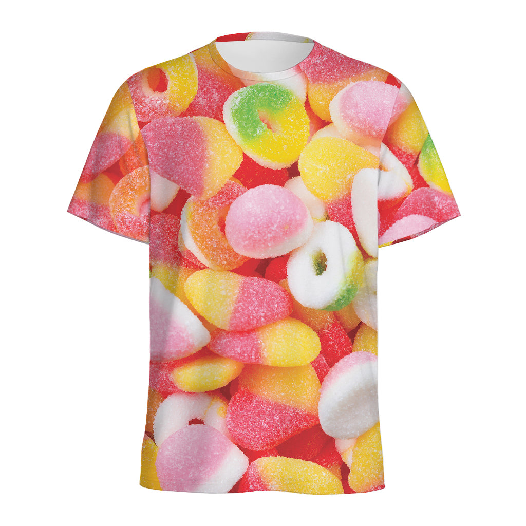 Sweet Gummy Print Men's Sports T-Shirt
