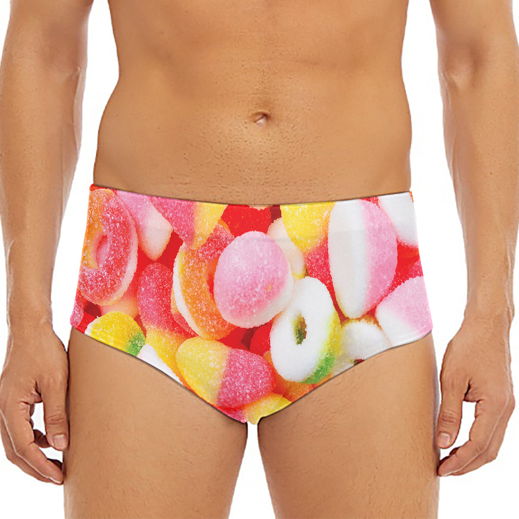 Sweet Gummy Print Men's Triangle Swim Briefs