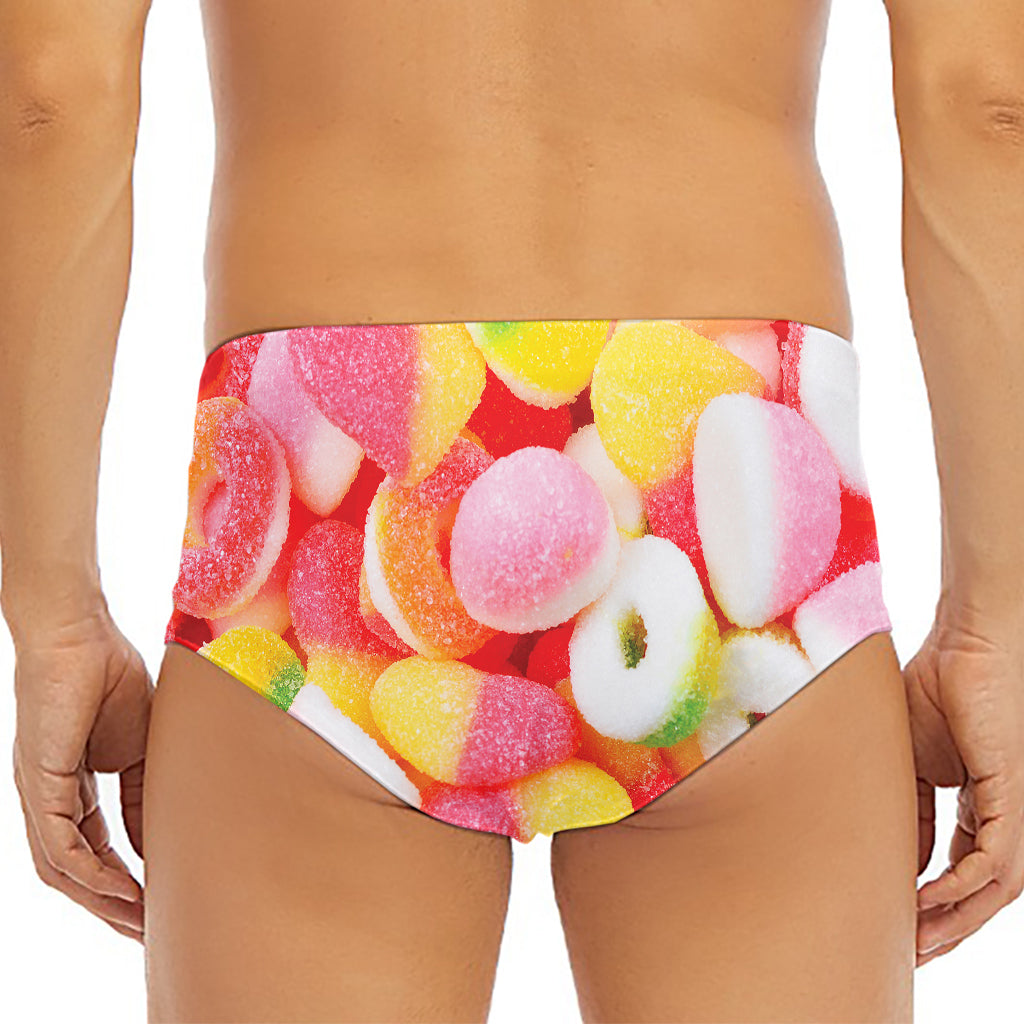 Sweet Gummy Print Men's Triangle Swim Briefs