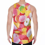Sweet Gummy Print Men's Velvet Tank Top