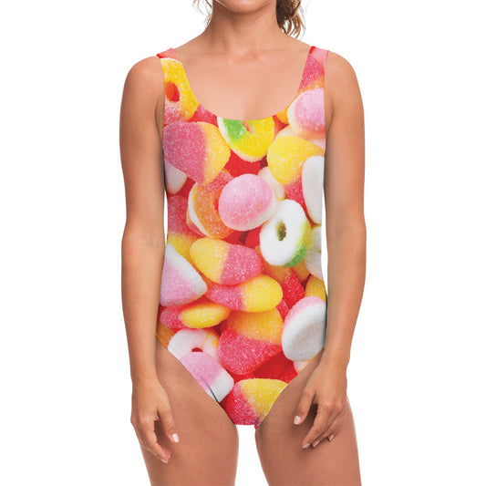 Sweet Gummy Print One Piece Swimsuit