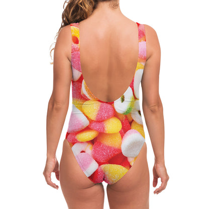 Sweet Gummy Print One Piece Swimsuit