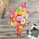 Sweet Gummy Print One Shoulder Bodysuit
