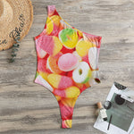 Sweet Gummy Print One Shoulder Bodysuit