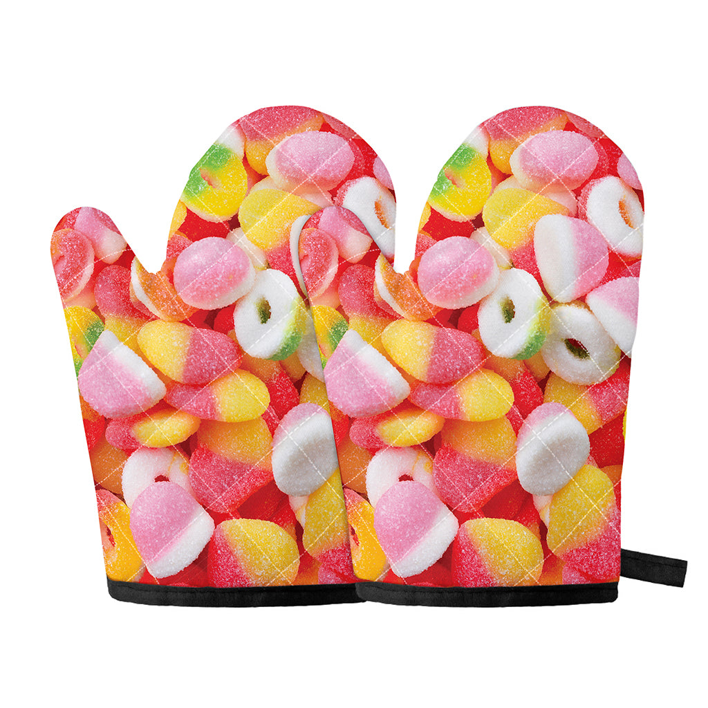 Sweet Gummy Print Oven Mitts