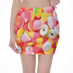Sweet Gummy Print Pencil Mini Skirt