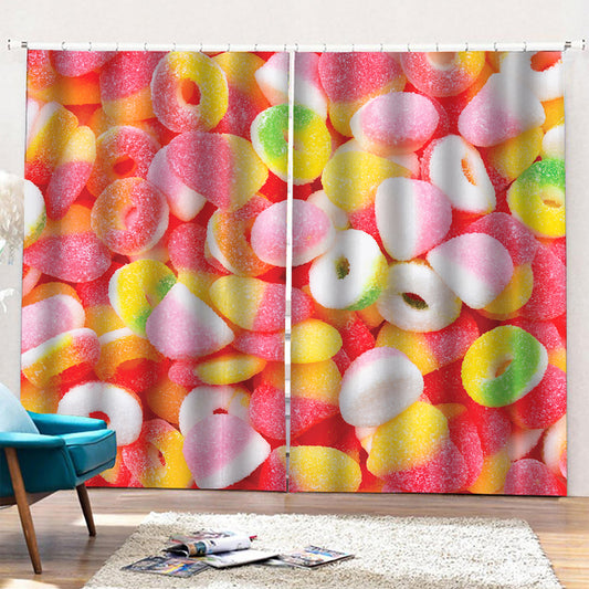 Sweet Gummy Print Pencil Pleat Curtains