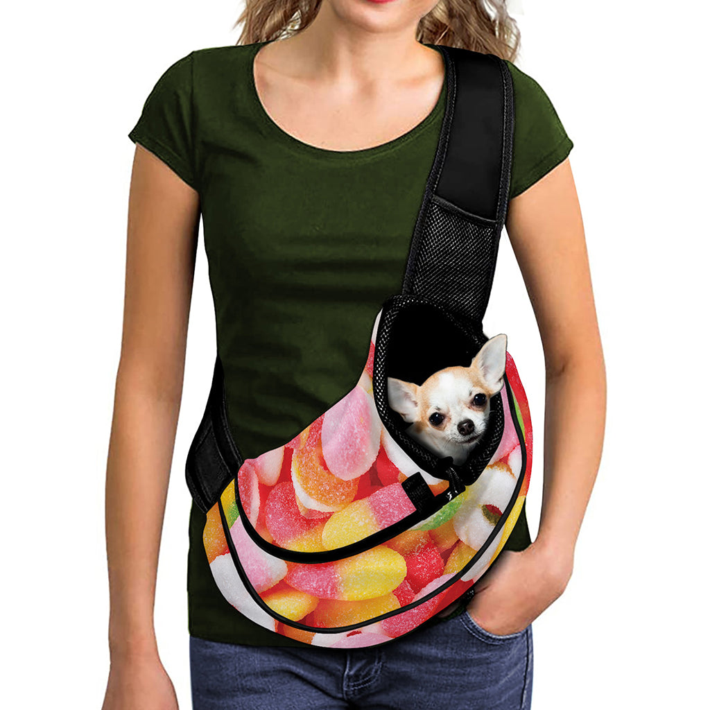Sweet Gummy Print Pet Sling Carrier