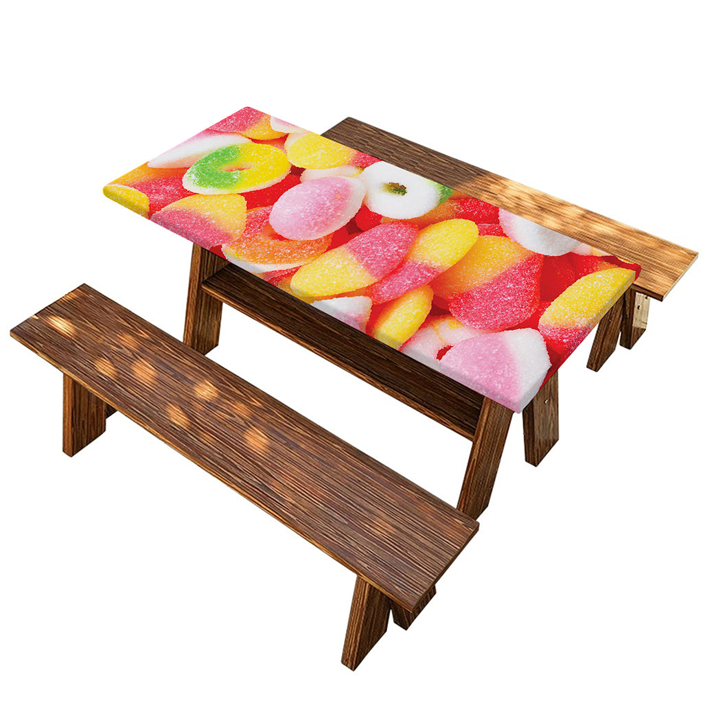 Sweet Gummy Print Picnic Table Cover