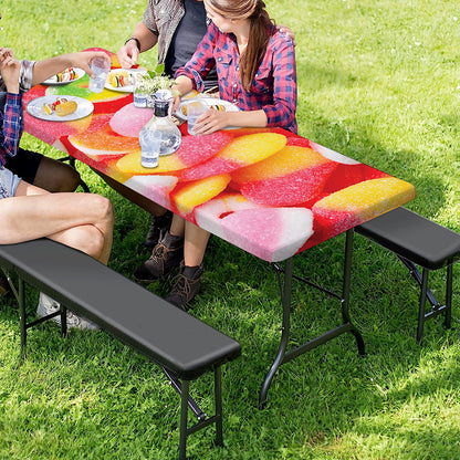 Sweet Gummy Print Picnic Table Cover