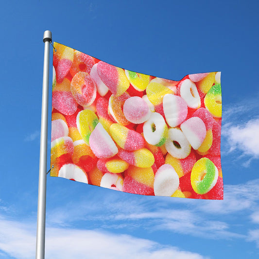 Sweet Gummy Print Polyester Flag