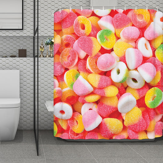 Sweet Gummy Print Polyester Shower Curtain