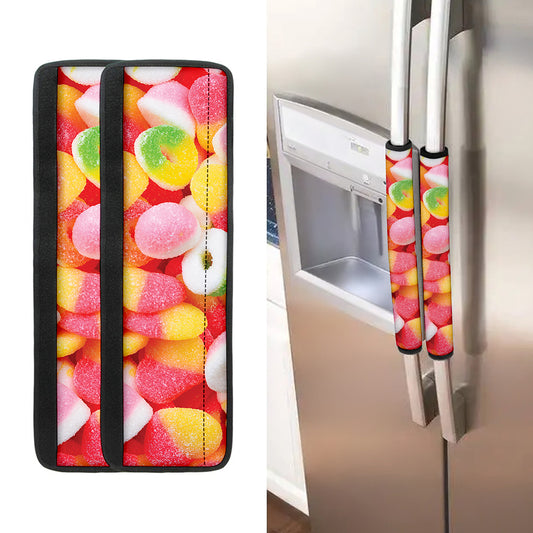 Sweet Gummy Print Refrigerator Handle Covers