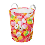 Sweet Gummy Print Round Laundry Basket