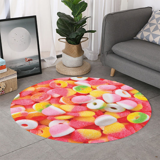 Sweet Gummy Print Round Rug