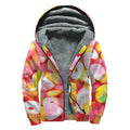 Sweet Gummy Print Sherpa Lined Zip Up Hoodie