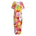 Sweet Gummy Print Short Sleeve Long Nightdress