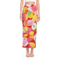 Sweet Gummy Print Side Slit Maxi Skirt