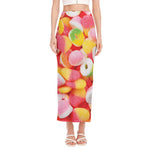 Sweet Gummy Print Side Slit Maxi Skirt