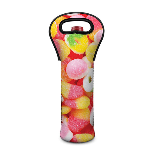 Sweet Gummy Print Single Neoprene Wine Tote