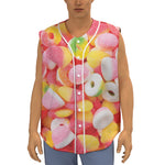 Sweet Gummy Print Sleeveless Baseball Jersey
