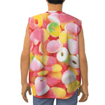 Sweet Gummy Print Sleeveless Baseball Jersey