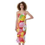 Sweet Gummy Print Slim Fit Midi Cami Dress