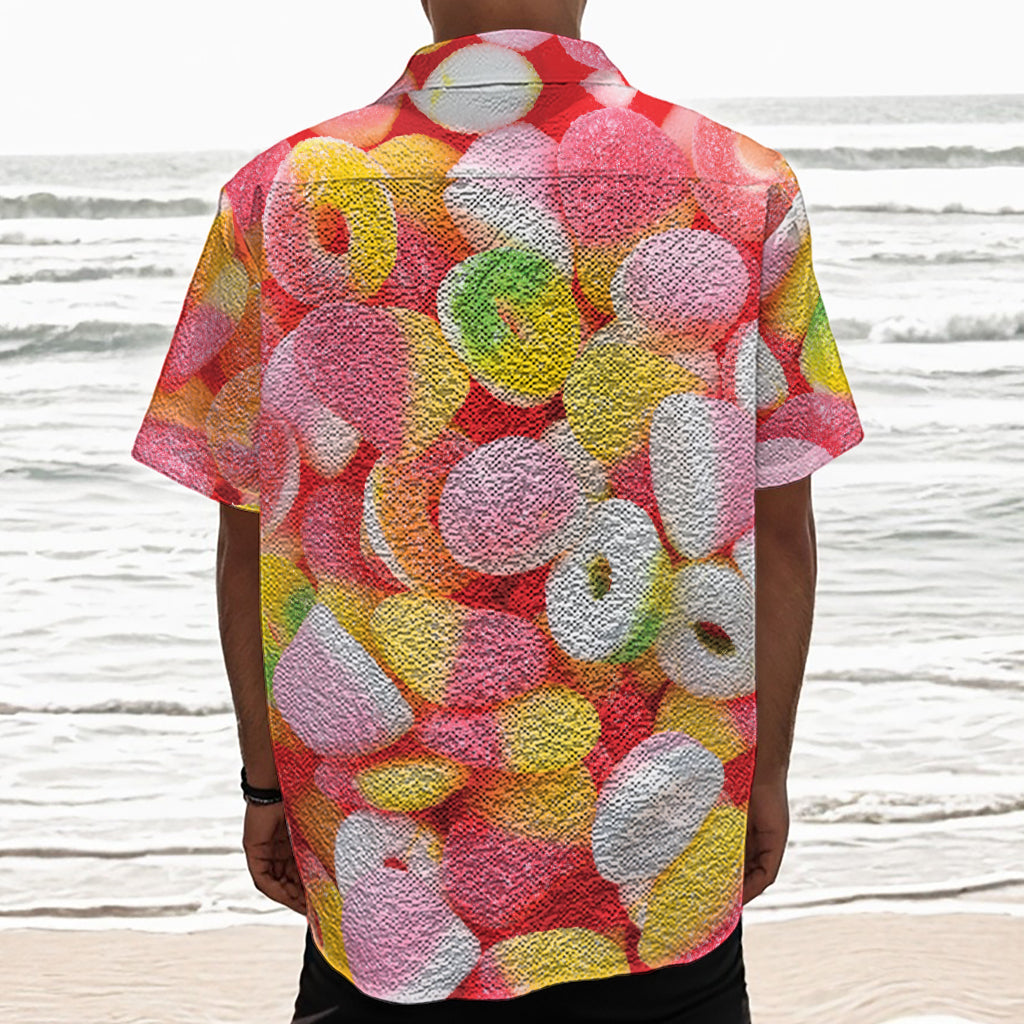 Sweet Gummy Print Textured Short Sleeve Shirt