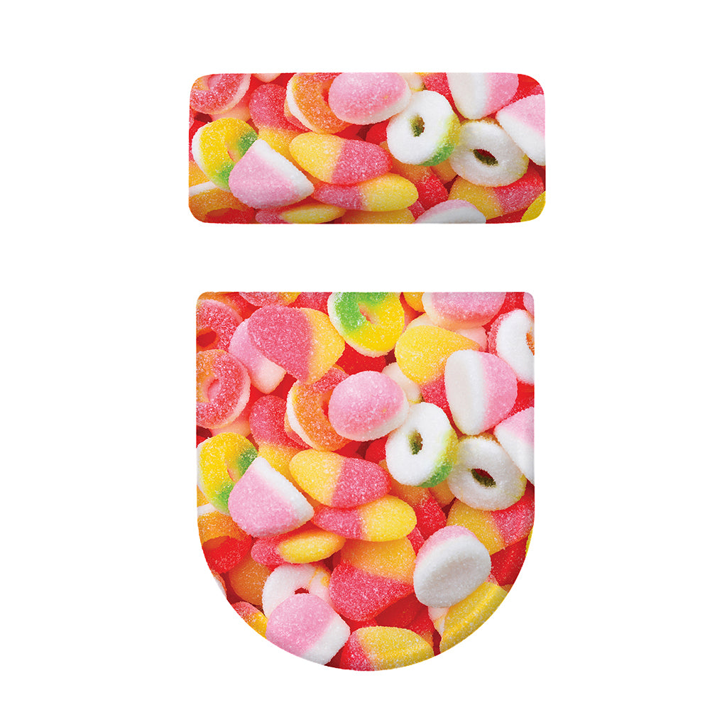 Sweet Gummy Print Toilet Lid And Tank Cover Set
