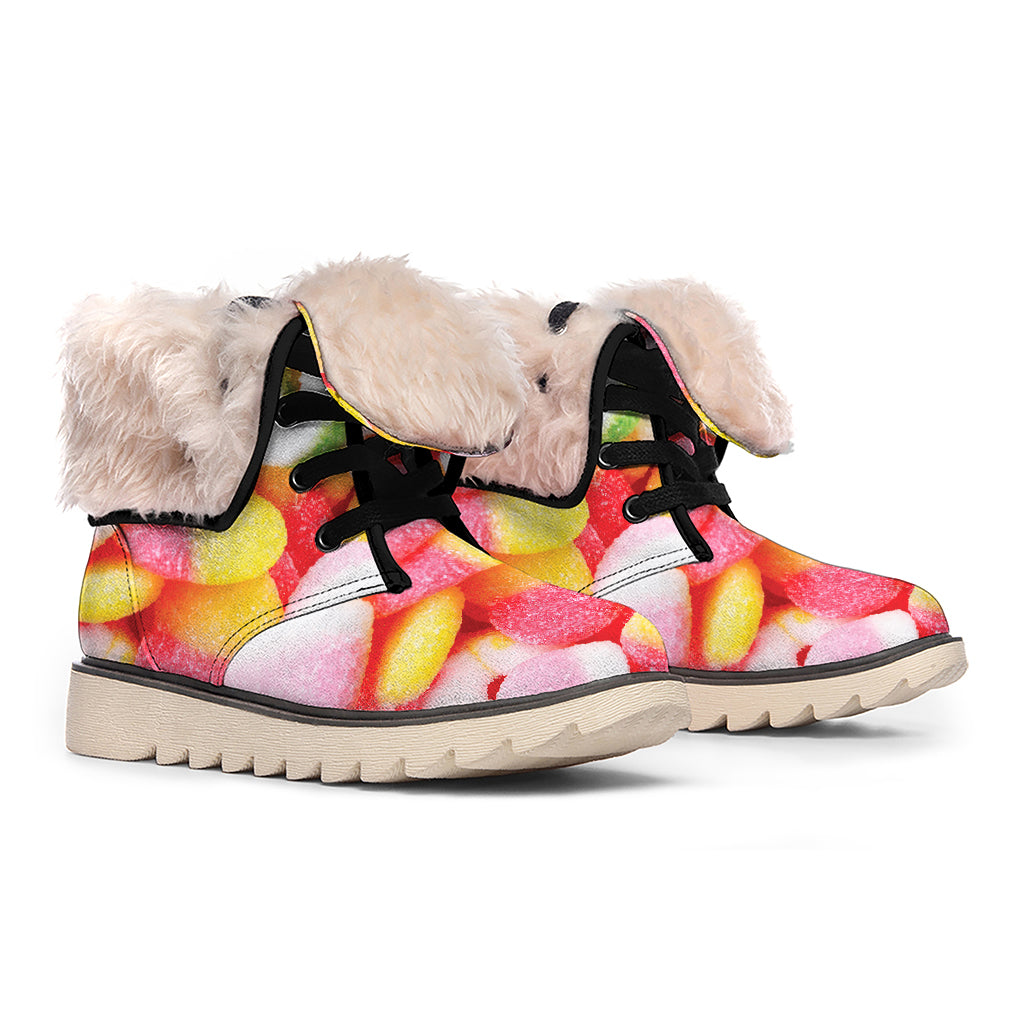 Sweet Gummy Print Winter Boots