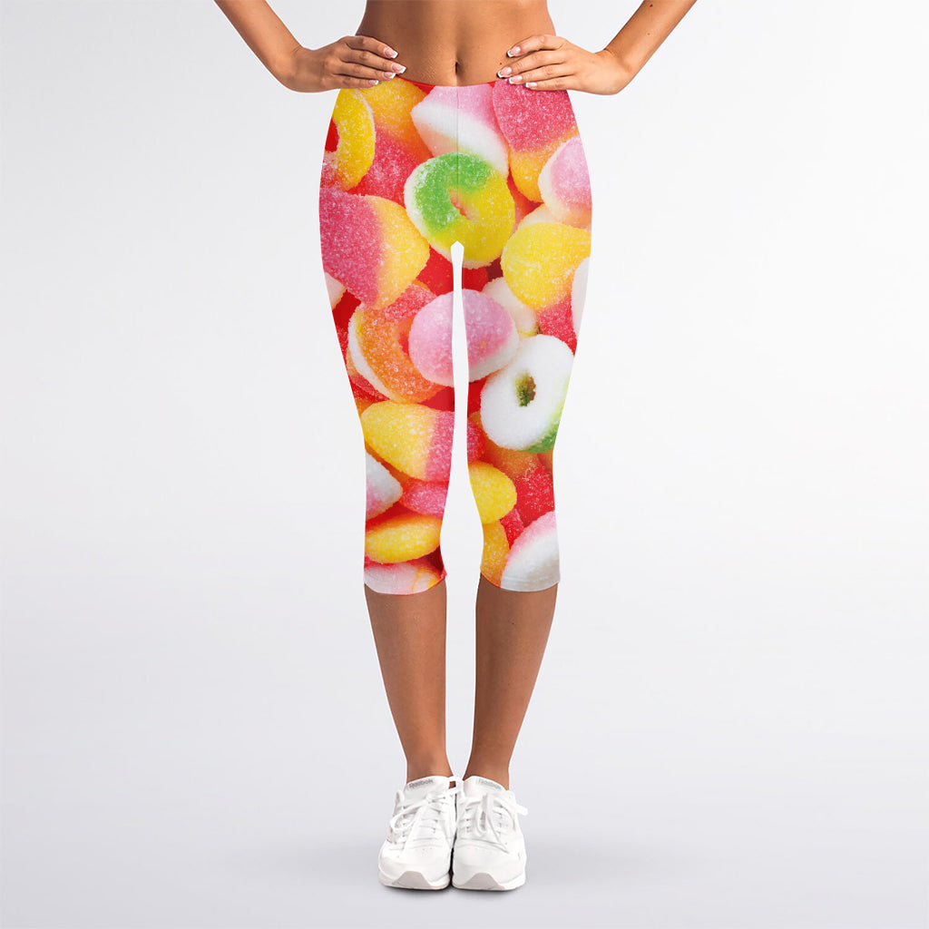 Sweet Gummy Print Women's Capri Leggings