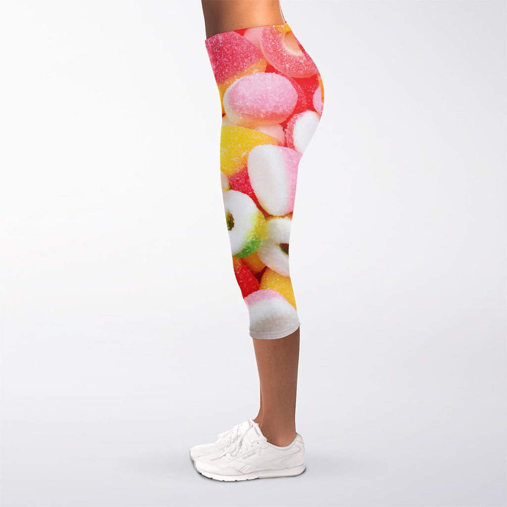 Sweet Gummy Print Women's Capri Leggings