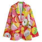 Sweet Gummy Print Women's Cotton Blazer