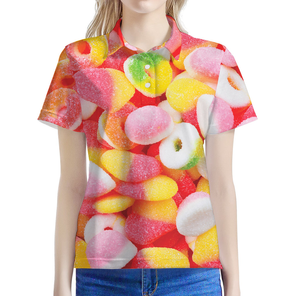 Sweet Gummy Print Women's Polo Shirt