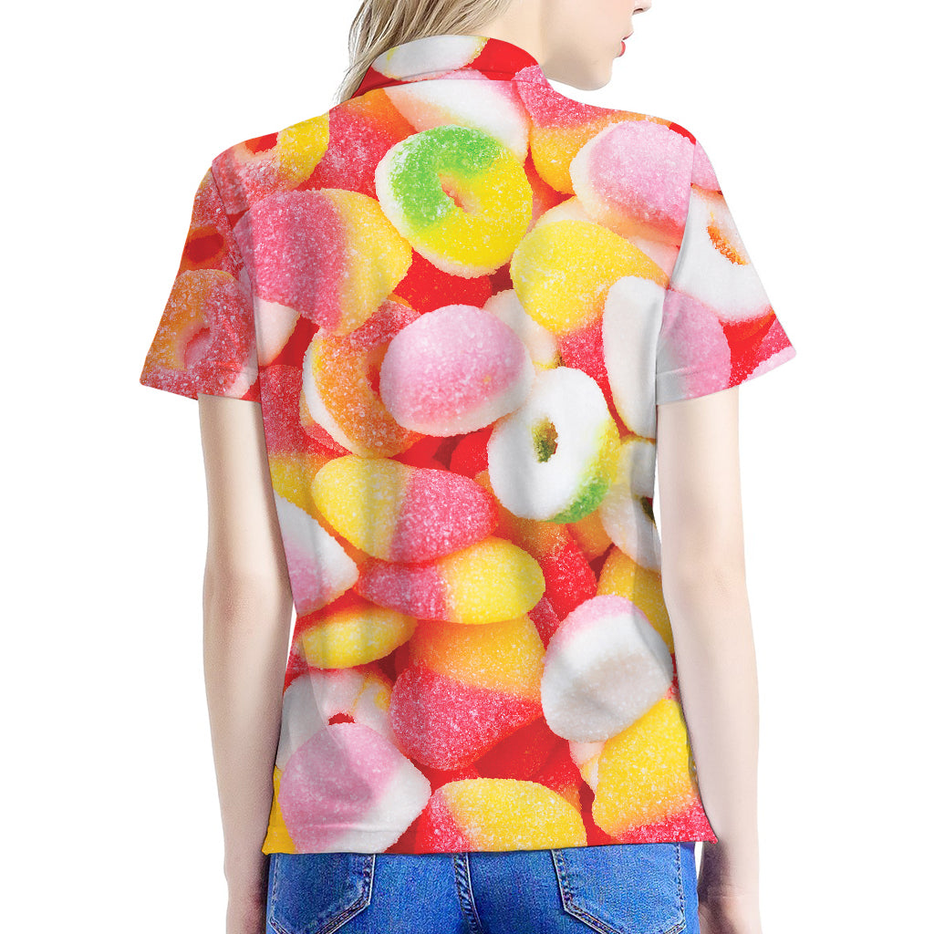 Sweet Gummy Print Women's Polo Shirt