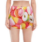 Sweet Gummy Print Women's Split Running Shorts